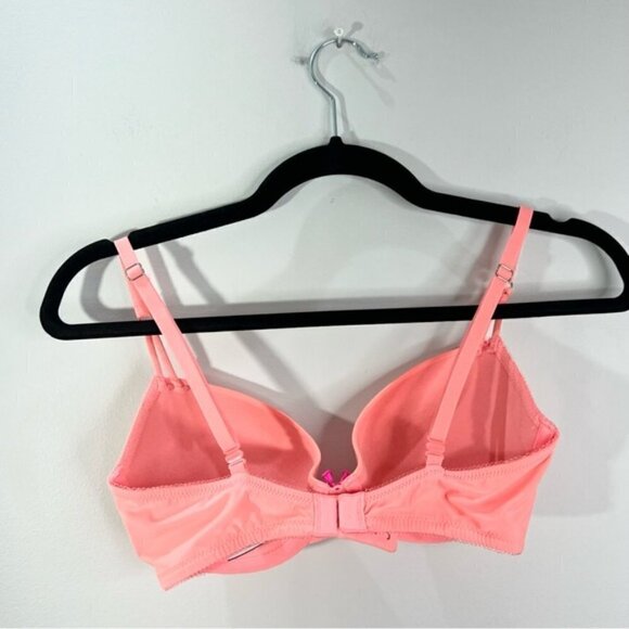 VICTORIA'S Secret Dream Angels Uplift Demi underwire push up coral bra 32D - Picture 4 of 8
